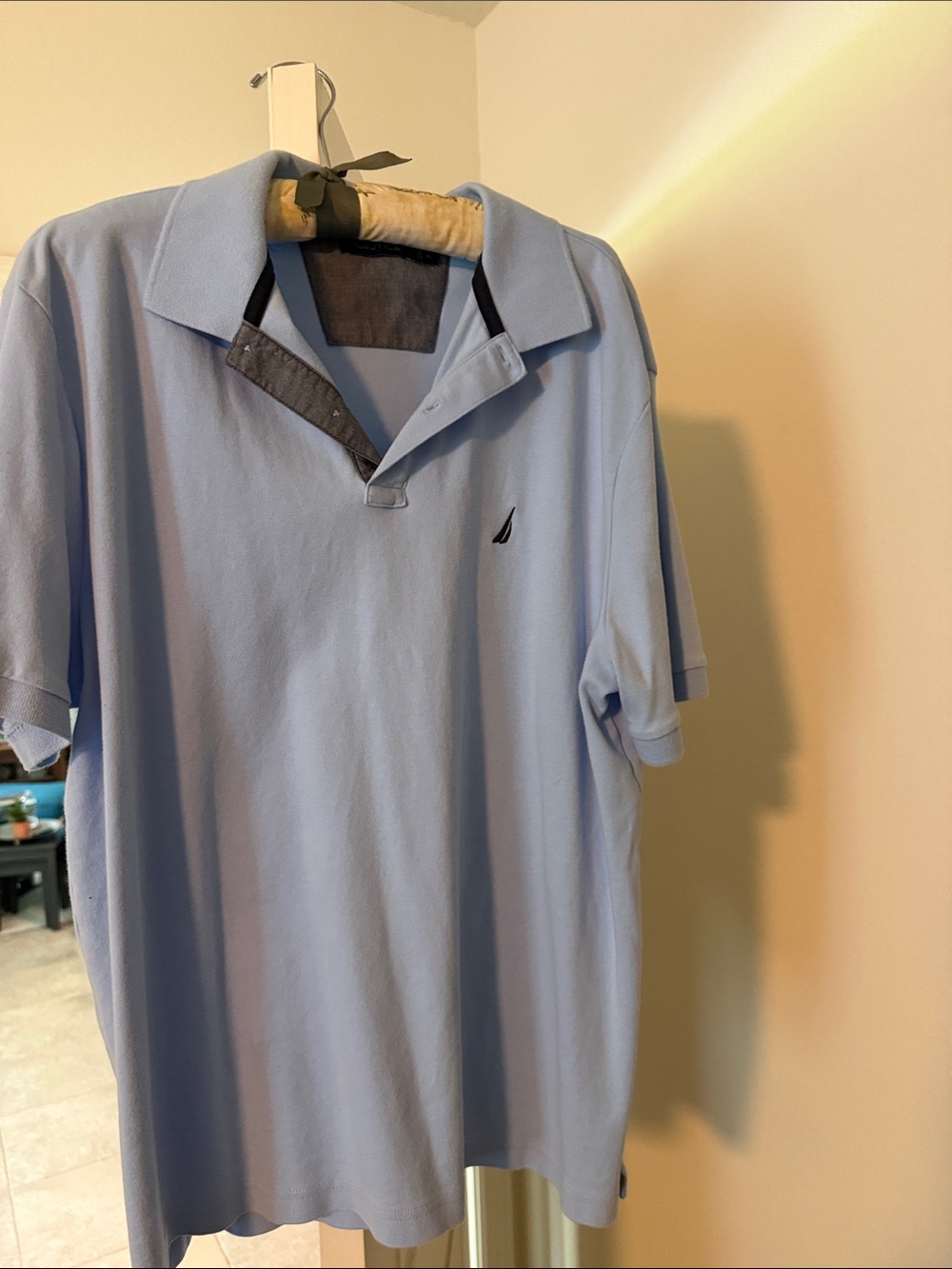 Nautica Men’s Pale Blue Short-Sleeve Polo